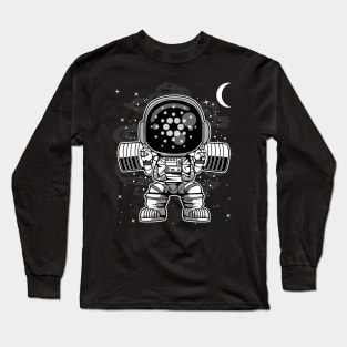 Astronaut Lifting Cardano ADA Coin To The Moon Crypto Token Cryptocurrency Blockchain Wallet Birthday Gift For Men Women Kids Long Sleeve T-Shirt